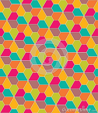 Vector modern seamless colorful geometry pattern, flowers pentagon Vector Illustration