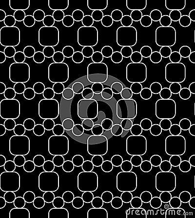 Vector modern seamless geometry pattern circes, black and white abstract Vector Illustration