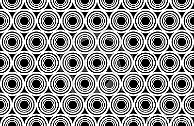 Vector modern seamless geometry pattern circles concentric, black and white abstract Vector Illustration