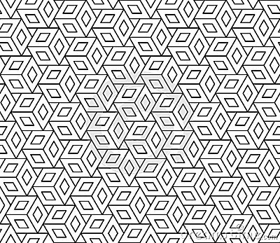 Vector modern seamless geometry pattern cubes, black and white abstract Vector Illustration