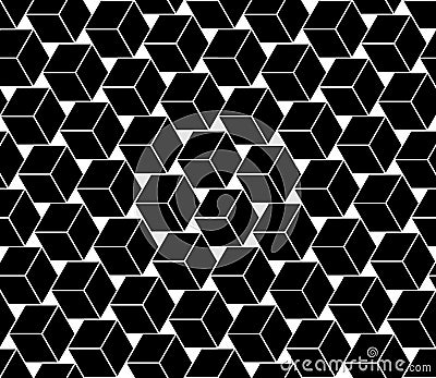 Vector modern seamless geometry pattern cubes, black and white abstract Vector Illustration