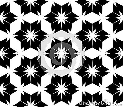 Vector modern seamless geometry pattern floral, black and white abstract geometric background Vector Illustration