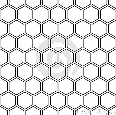 Vector modern seamless geometry pattern hexagon, black and white honeycomb abstract Vector Illustration