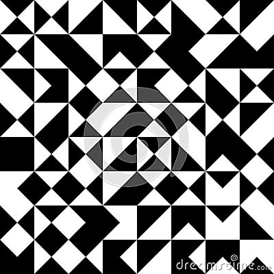 Vector modern seamless geometry pattern random triangle, black and white abstract Vector Illustration
