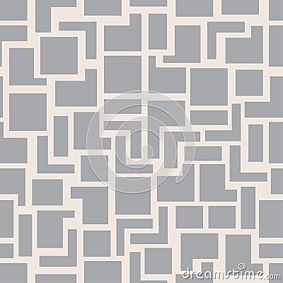 Vector modern seamless geometry pattern squares, grey abstract geometric background, monochrome retro texture Vector Illustration