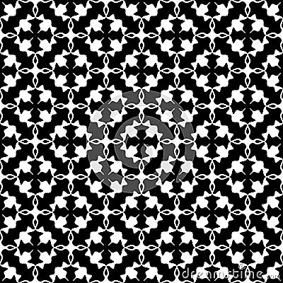 Decorative Seamless Floral diagonal Geometric Black & White Pattern Background. Complicated, material. Chevron arts. Vector Illustration