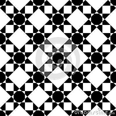 Vector modern seamless geometry pattern star, black and white abstract Vector Illustration