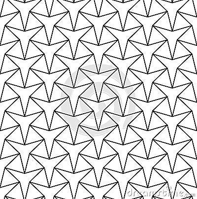 Vector modern seamless geometry pattern star, black and white abstract Vector Illustration