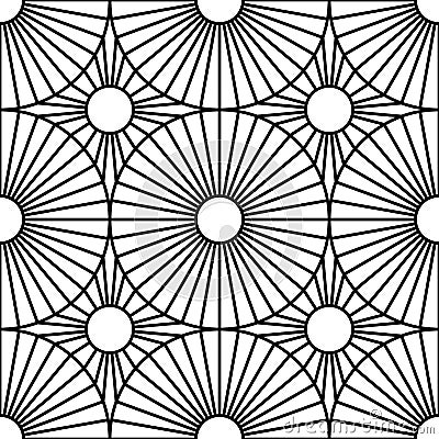 Vector modern seamless geometry pattern target, black and white abstract Vector Illustration