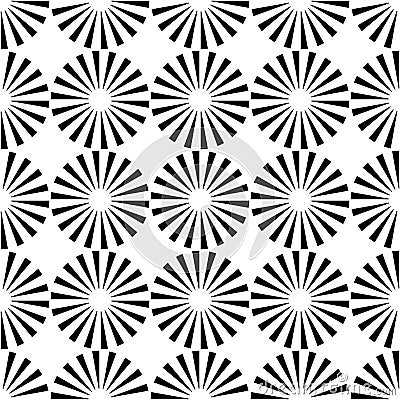 Vector modern seamless geometry pattern target, black and white abstract Vector Illustration