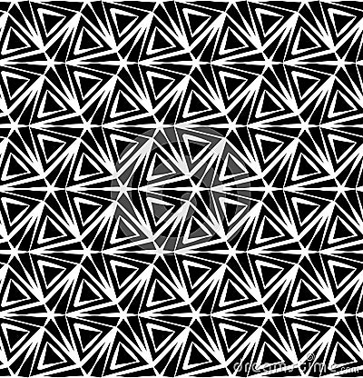 Vector modern seamless geometry pattern three point star, black and white abstract Vector Illustration