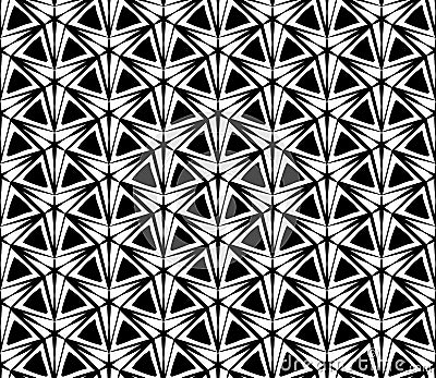 Vector modern seamless geometry pattern three point star, black and white abstract Vector Illustration