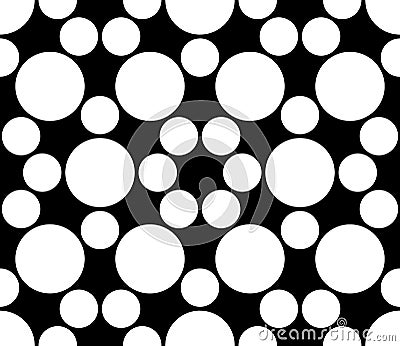 Vector modern seamless sacred geometry pattern circles, black and white abstract Vector Illustration