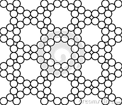 Vector modern seamless sacred geometry pattern circles, black and white abstract Vector Illustration