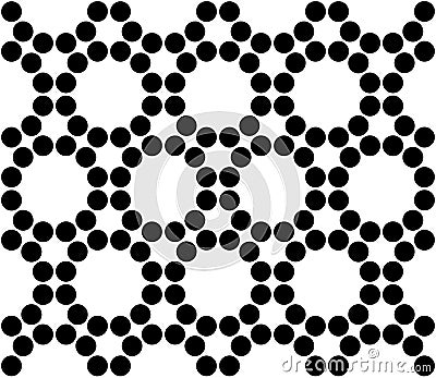 Vector modern seamless sacred geometry pattern circles, black and white abstract Vector Illustration