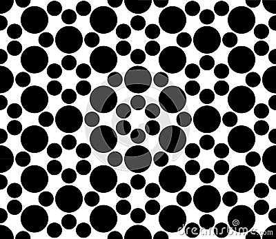 Vector modern seamless sacred geometry pattern circles, black and white abstract Vector Illustration
