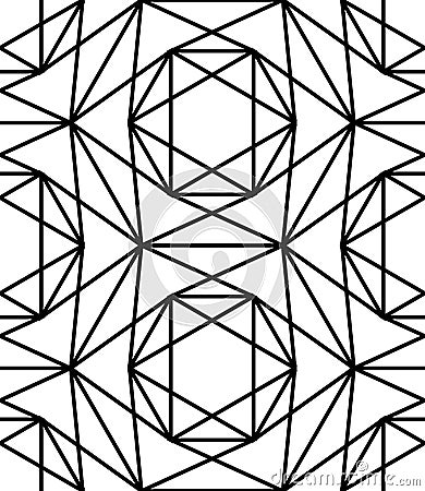 Vector modern seamless sacred geometry pattern star, black and white abstract Vector Illustration