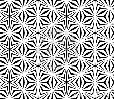 Vector modern seamless sacred geometry pattern trippy, black and white abstract Vector Illustration