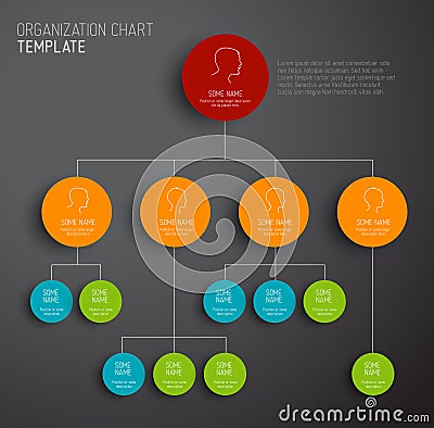 Vector modern and simple organization chart template Vector Illustration