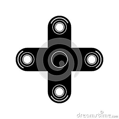 Vector modern spinner black icon on white background. Logo symbol. Vector Illustration