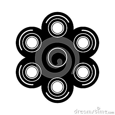 Vector modern spinner black icon on white background. Logo symbol. Vector Illustration