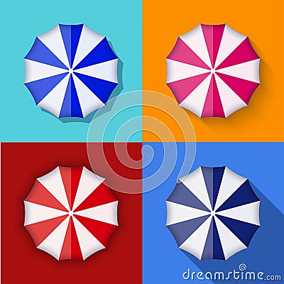 Vector modern umbrella icons set Vector Illustration