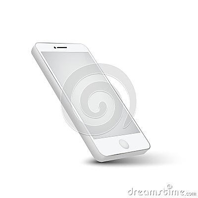 Vector modern white telephone on white background, Smartphone mobile Vector Illustration