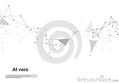 Vector molecular abstract template with connected dot and line. Chemistry atom element connection. Network organic Vector Illustration