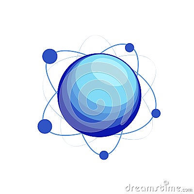 Vector molecule structure. Nucleus and electrons orbit around Vector Illustration