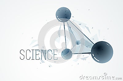 Vector molecules scientific chemistry and physics theme vector abstract background, micro and nano science and technology theme, Vector Illustration