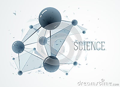 Vector molecules scientific chemistry and physics theme vector abstract background, micro and nano science and technology theme, Vector Illustration
