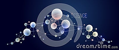 Vector molecules scientific chemistry and physics theme vector abstract background, micro and nano science and technology theme, Vector Illustration