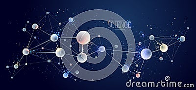 Vector molecules scientific chemistry and physics theme vector abstract background, micro and nano science and technology theme, Vector Illustration