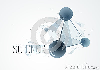 Vector molecules scientific chemistry and physics theme vector abstract background, micro and nano science and technology theme, Vector Illustration