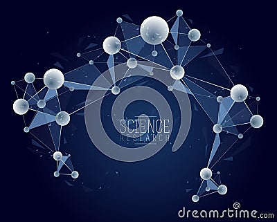 Vector molecules scientific chemistry and physics theme vector abstract background, micro and nano science and technology theme, Vector Illustration