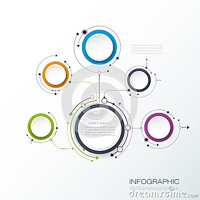 Vector molecules structure with 3D paper label for infographic Vector Illustration