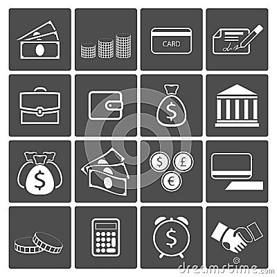 Money icons set Vector Illustration