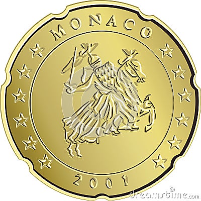 Vector Money money gold eurocent monaco Vector Illustration