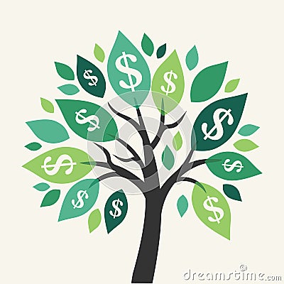 Vector money tree Vector Illustration