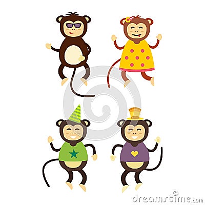 Vector monkey icon. Vector Illustration