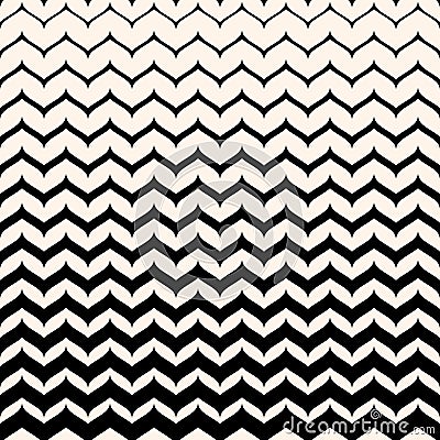 Vector monochome patten, smooth zigzag lines Vector Illustration