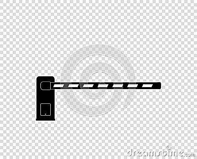 Vector monochrome barrier automatic, icon. Barricade. fence. Car, Parking. Element isolated on light background Vector Illustration