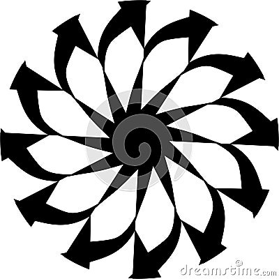 Abstract Vector Black and white Mandala ornament, star, flower petals illustration Vector Illustration