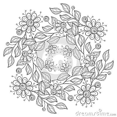 Vector Monochrome Floral Background Vector Illustration