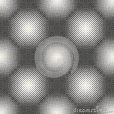 Vector monochrome halftone seamless pattern, gradually transition circles Vector Illustration