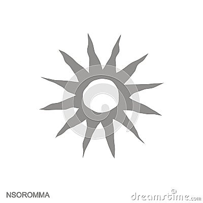 monochrome icon with Adinkra symbol Nsoromma Vector Illustration
