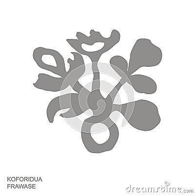 monochrome icon with Koforidua Frawase Vector Illustration