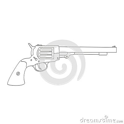 Vector monochrome icon with Revolver Vector Illustration