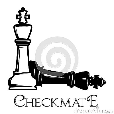 Vector monochrome pattern on chess theme with chess and checkmate Vector Illustration