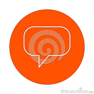 Vector monochrome round icon of virtual thought image floating in the atmosphere, flat style Stock Photo